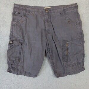 Wrangler Cargo Shorts Mens 40 Gray Flap Pockets Outdoors Hiking Casual Fishing